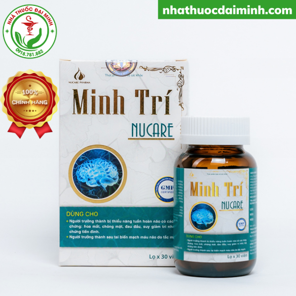 Minh Trí Nucare Lọ 30 Viên - Tăng Cường Trí Nhớ, Giảm Đau Đầu, Hoa Mắt, Chóng Mặt - Hình ảnh 4