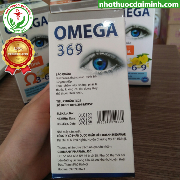 Omega 369 Dầu Hạt Lanh Dầu Hoa Anh Thảo Coenzym Q10 EPA + DHA Lọ 100 Viên - Hình ảnh 3