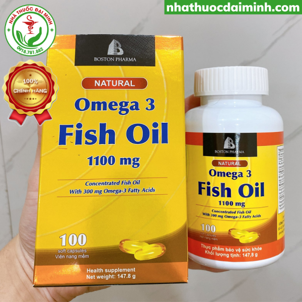 Dầu Cá Omega 3 Fish Oil Boston Lọ 100 Viên