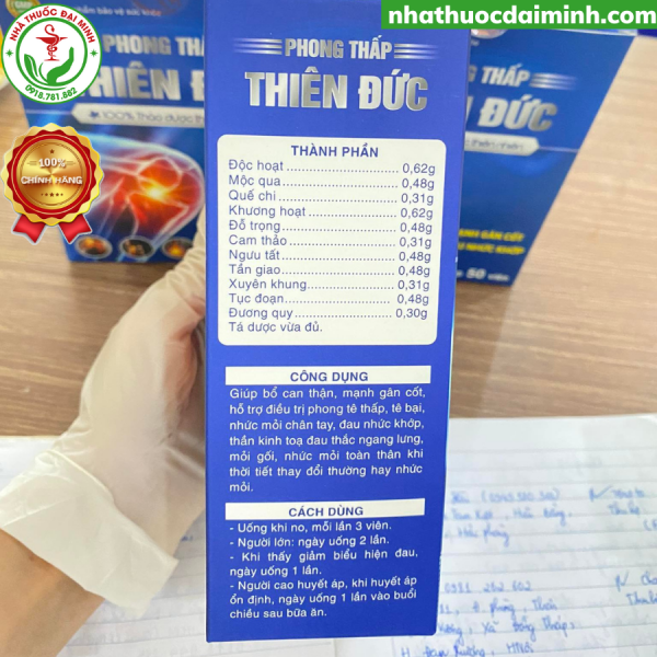 PHONG THẤP THIÊN ĐỨC LỌ 50 VIÊN - HỖ TRỢ ĐIỀU TRỊ XƯƠNG KHỚP - Hình ảnh 5