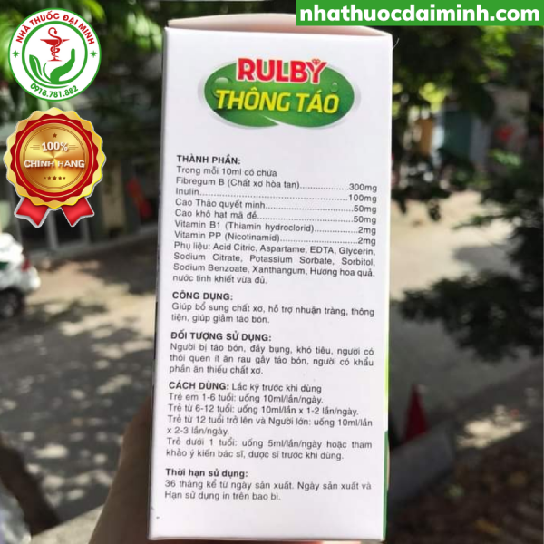 RULBY THÔNG TÁO - BỔ SUNG CHẤT XƠ, GIẢM TÁO BÓN - Hình ảnh 5