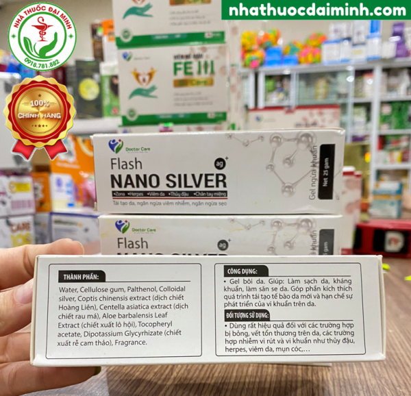 Gel Bôi Da Nano Bạc Flash Nano Silver 25g - Hình ảnh 3