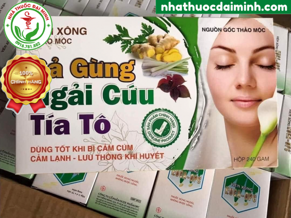 Tắm Xông Thảo Mộc Sả - Gừng - Ngải Cứu - Tía Tô Hộp 240g - Hình ảnh 5