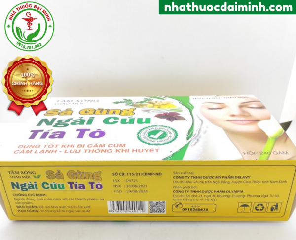 Tắm Xông Thảo Mộc Sả - Gừng - Ngải Cứu - Tía Tô Hộp 240g - Hình ảnh 2