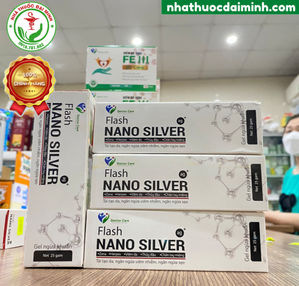 Gel Bôi Da Nano Bạc Flash Nano Silver 25g