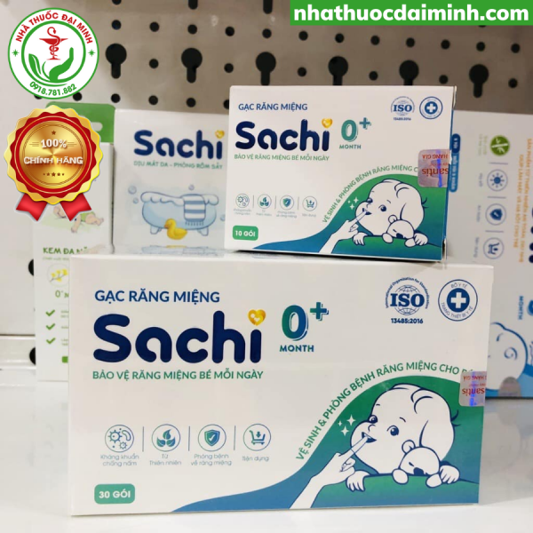 Gạc Răng Miệng Thảo Dược Sachi Dành Cho Trẻ Từ 0 Tháng Tuổi Hộp 30 Gói - Hình ảnh 2