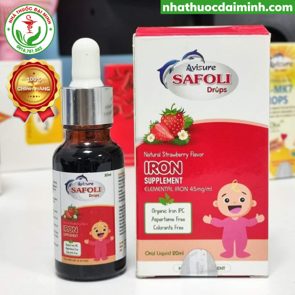 Sắt Avisure Safoli Drops Lọ 20ml - - Hình ảnh 2