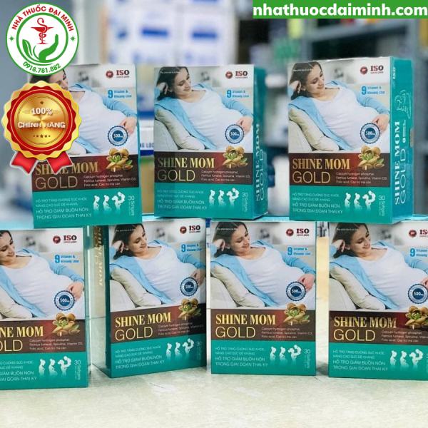 Shine Mom Gold - Vitamin Bổ Bầu, Bổ Sung Vitamin, Khoáng Chất Cho Bà Bầu, Giảm Buồn Nôn Thai Kỳ - Hình ảnh 2