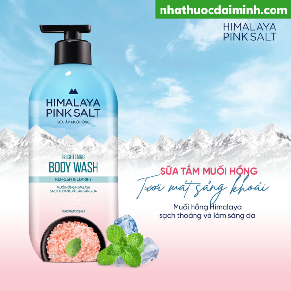 Sữa Tắm Muối Hồng Himalaya Pink Salt Tươi Mát Và Sảng Khoái Refresh & Clarify Lọ 500g - - Hình ảnh 4