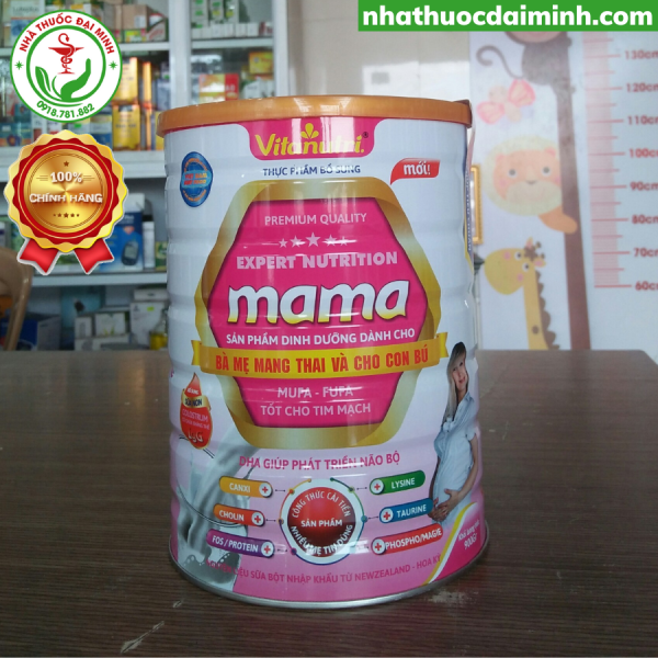 Sữa Bầu Vitanutri Mama Lon 900g - Dinh Dưỡng Cho Bà Mẹ Mang Thai Và Cho Con Bú