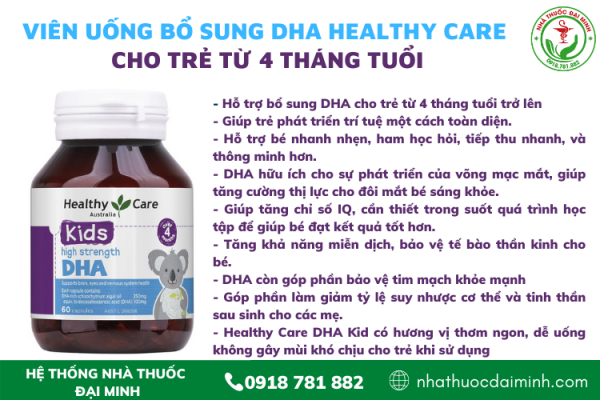 VIÊN UỐNG BỔ SUNG DHA HEALTHY CARE KIDS HIGH STRENGHT  CHO TRẺ TỪ 4 THÁNG TUỔI - Hình ảnh 2