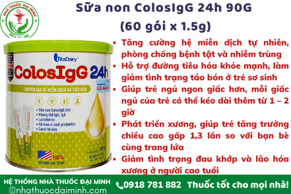 Sữa non ColosIgG 24h 90G (60 gói x 1.5g) - Hình ảnh 2