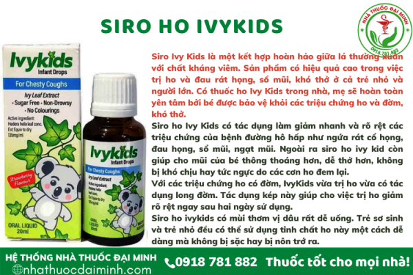 Ivy Kids Úc 20ml – Tinh chất hỗ trợ trị ho an toàn cho trẻ sơ sinh - Hình ảnh 4