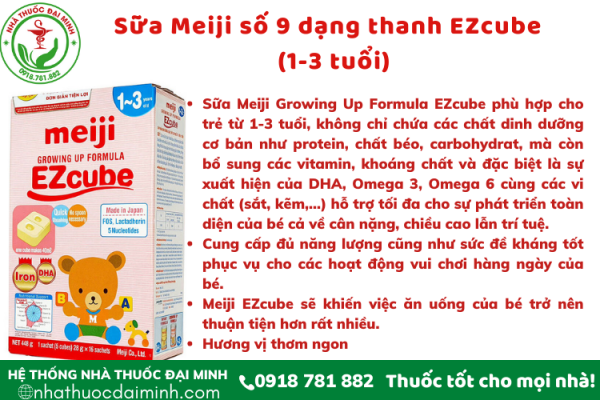 Sữa Meiji số 9 dạng thanh EZcube 432g (1-3 tuổi) - Hình ảnh 2