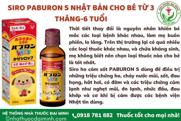 Siro Paburon S trị ho + sổ mũi - Hình ảnh 2