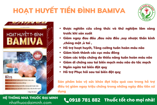 HOẠT HUYẾT T-ĐÌNH BAMIVA - Hộp 30 viên - Hình ảnh 2