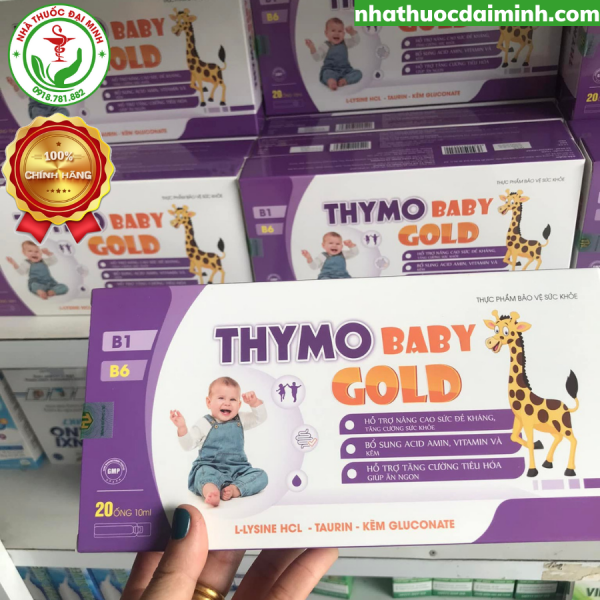 Thymo Baby Gold Hộp 20 Ống - Tăng Sức Đề Kháng, Tăng Cường Tiêu Hóa, Giúp Bé Ăn Ngon