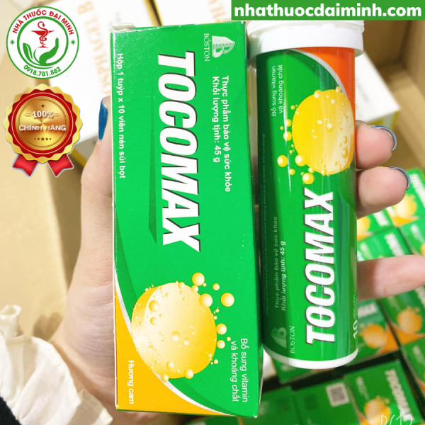 Viên Sủi Tocomax Hương Cam Tuýp 10 Viên - Bổ Sung Vitamin Tổng Hợp Cho Cơ Thể