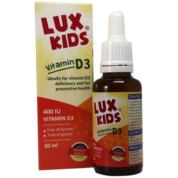 LUX KIDS VITAMIN D3 - Bổ sung vitamin D3 giúp tăng cường hấp thu Calci giúp xương chắc khỏe.