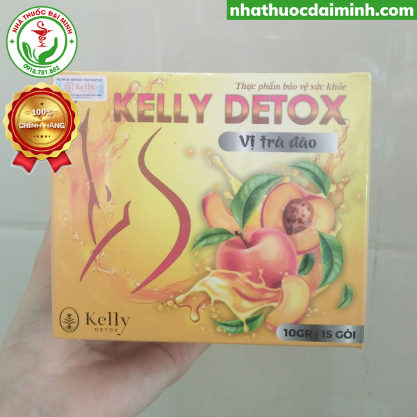 Trà Đào Giảm Cân Kelly Detox Chính Hãng - Thải Độc, Đẹp Da, Đốt Cháy Mỡ Thừa