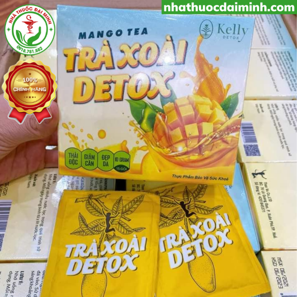 Trà Xoài Giảm Cân Kelly Detox Dietvip Chính Hãng Hộp 15 Gói - Hình ảnh 4