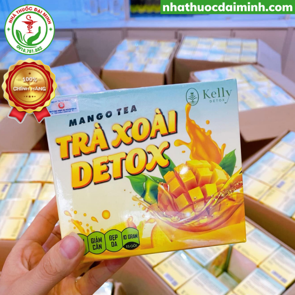 Trà Xoài Giảm Cân Kelly Detox Dietvip Chính Hãng Hộp 15 Gói - Hình ảnh 3