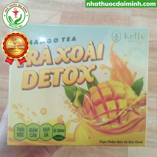 Trà Xoài Giảm Cân Kelly Detox Dietvip Chính Hãng Hộp 15 Gói