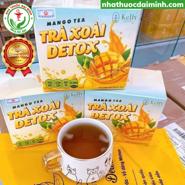 Trà Xoài Giảm Cân Kelly Detox Dietvip Chính Hãng Hộp 15 Gói - Hình ảnh 2