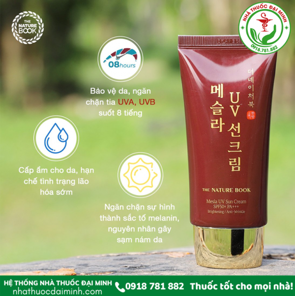 Kem chống nắng ngừa nám Nature Book - The Nature Book Mesla UV Sun Cream SPF50+ PA+++