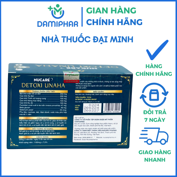 Detoxi Unaha Nucare Hộp 60 Viên - Hình ảnh 2