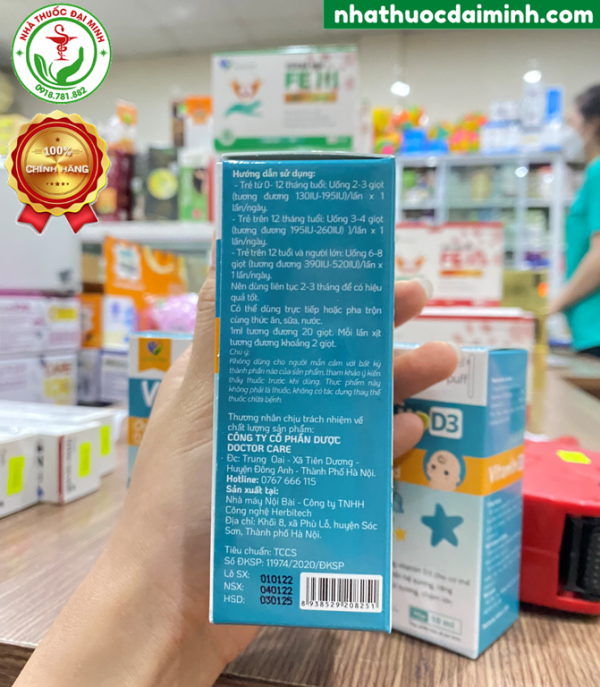 Vitamin D3 Cho Trẻ Sơ Sinh Doctor Care Hộp 10ml - Hình ảnh 3