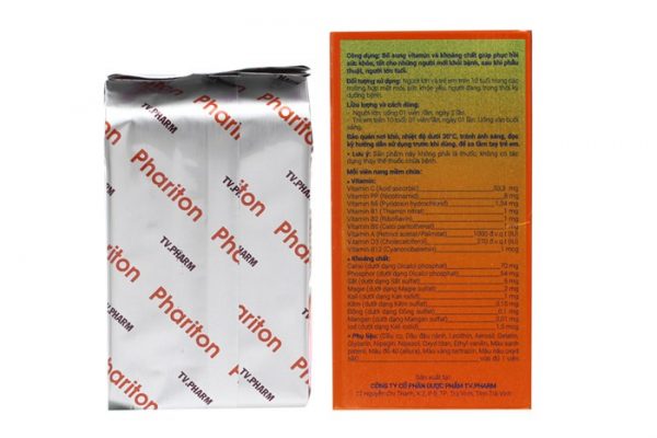 VIÊN UỐNG BỔ SUNG VITAMIN VÀ KHOÁNG CHẤT PHARITON - Hình ảnh 2