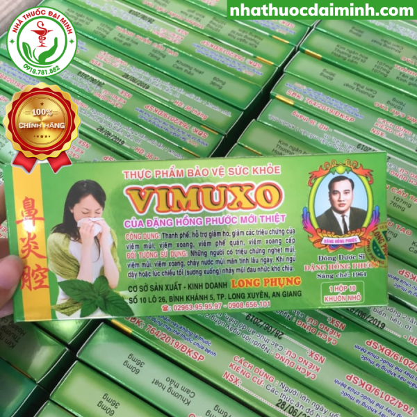 XOANG VIMUXO - HỖ TRỢ ĐIỀU TRỊ VIÊM MŨI, VIÊM XOANG - 1 hộp 10 khuôn nhỏ - Hình ảnh 2