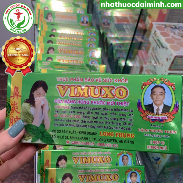 XOANG VIMUXO - HỖ TRỢ ĐIỀU TRỊ VIÊM MŨI, VIÊM XOANG - 1 hộp 10 khuôn nhỏ - Hình ảnh 3