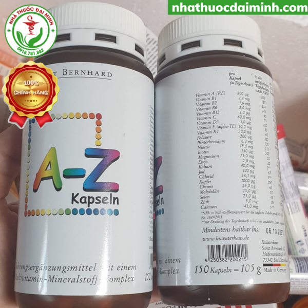 VITAMIN KHOÁNG CHẤT TỔNG HỢP A-Z KAPSELN - Hình ảnh 2