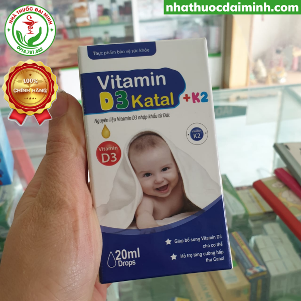 Vitamin D3 Katal K2 Lọ 20ml - Vitamin D3 Nhỏ Giọt Dành Cho Trẻ Sơ Sinh