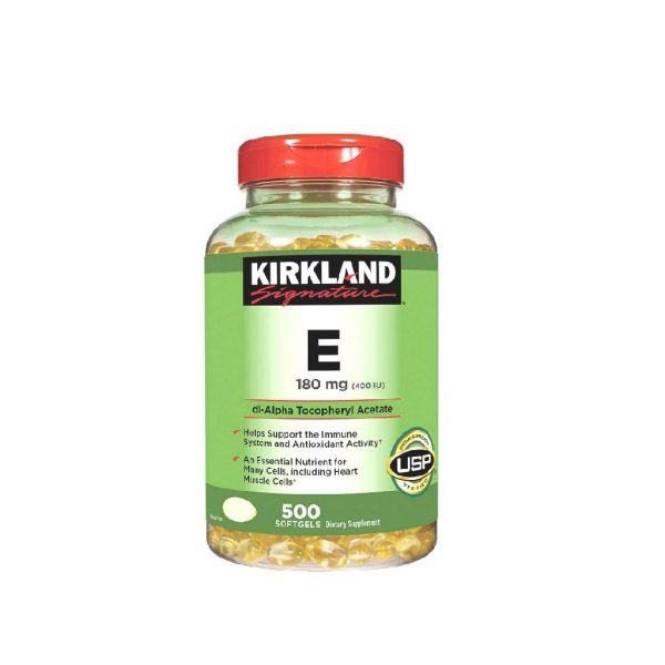 Viên uống bổ sung Vitamin E 400 I.U Kirkland 500 Viên Của Mỹ - Làm đẹp da, ngăn ngừa lão hóa