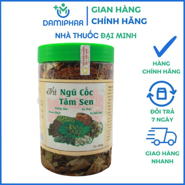 Trà Ngũ Cốc Tâm Sen Hộp 300g - Dưỡng Tâm An Thần Thanh Nhiệt