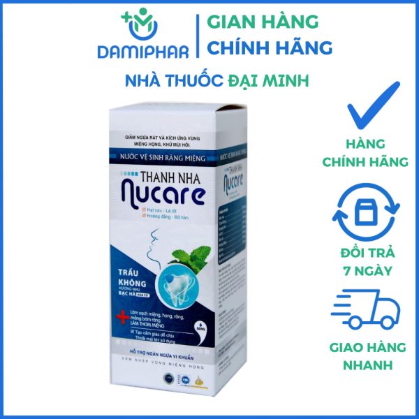 Nước Vệ Sinh Răng Miệng Thanh Nha Nucare Lọ 50ml - Làm Sạch Miệng, Họng, Răng, Thơm Miệng