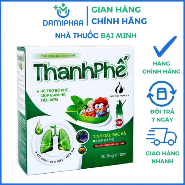 Siro Thanh Phế Nucare Hộp 20 Ống - Giúp Bổ Phế, Giảm Ho, Tiêu Đờm