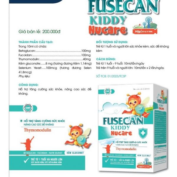 Siro Fusecan Kiddy Nucare Hộp 20 Gói - Siro Tăng Đề Kháng Tăng Miễn Dịch Cho Bé - Hình ảnh 3