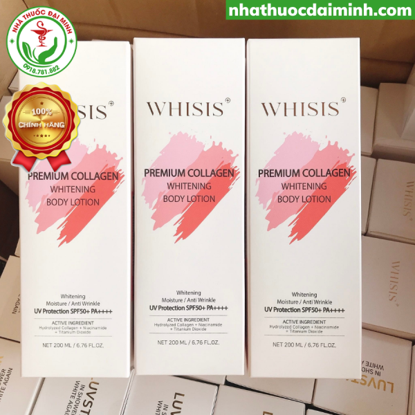 Kem Dưỡng Thể Trắng Da Chống Nắng WHISIS Premium Collagen Whitening Body Lotion 200ml - Hình ảnh 3