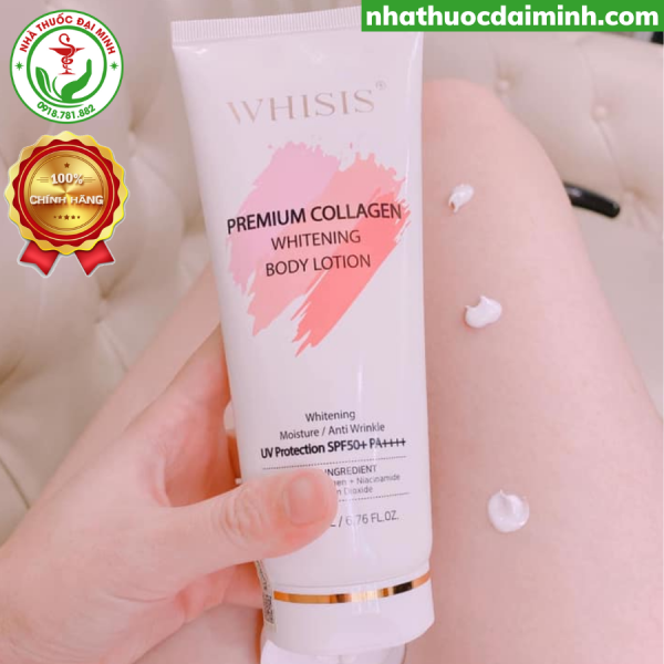 Kem Dưỡng Thể Trắng Da Chống Nắng WHISIS Premium Collagen Whitening Body Lotion 200ml - Hình ảnh 2