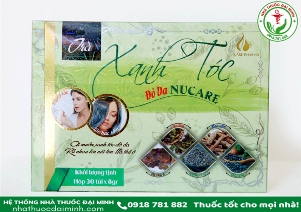 TRÀ XANH TÓC ĐỎ DA NUCARE - Hộp 30 túi x 8g - Hình ảnh 2