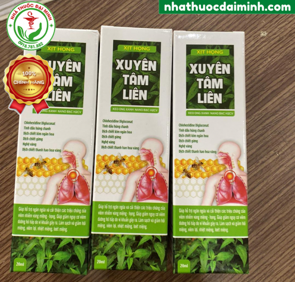 Xịt họng Xuyên Tâm Liên, Keo Ong Xanh, Nano Bạc, H2CV 20ml - Hình ảnh 2