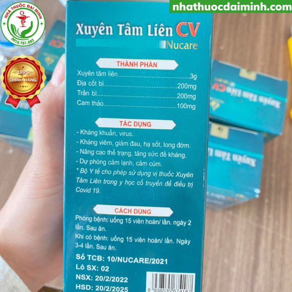 Xuyên Tâm Liên CV Nucare Lọ 300 Viên Hoàn - Hình ảnh 5