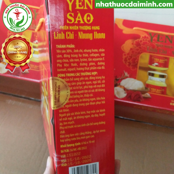 Yến Sào Thiên Nhiên Thượng Hạng Linh Chi Nhung Hươu Xách 6 Lọ - Hình ảnh 3