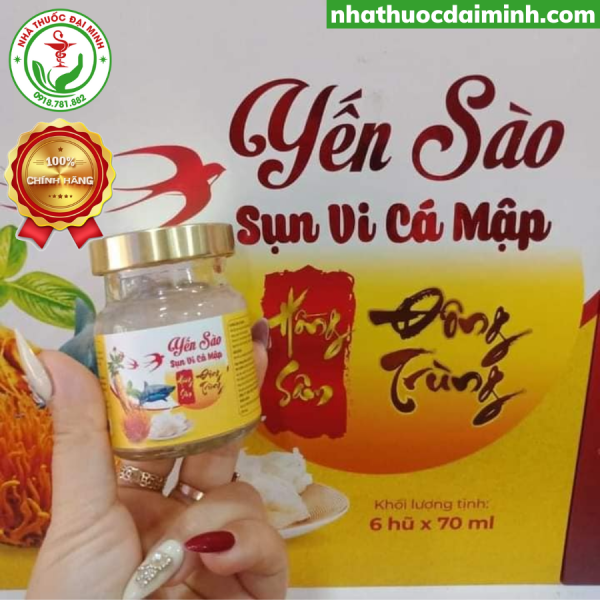 Yến Sào Sụn Vi Cá Mập - Đông Trùng - Hồng Sâm Hộp 6 Lọ - Hình ảnh 4