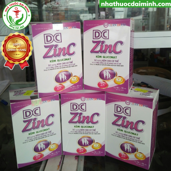 DC ZinC Kẽm Gluconat Hộp 100 Viên - Bổ Sung Kẽm, Tăng Sức Đề Kháng - Hình ảnh 3