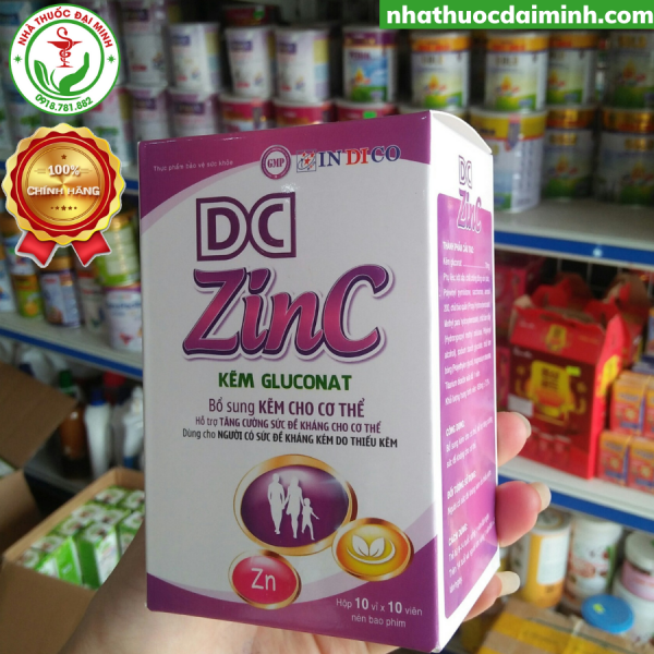 DC ZinC Kẽm Gluconat Hộp 100 Viên - Bổ Sung Kẽm, Tăng Sức Đề Kháng - Hình ảnh 2